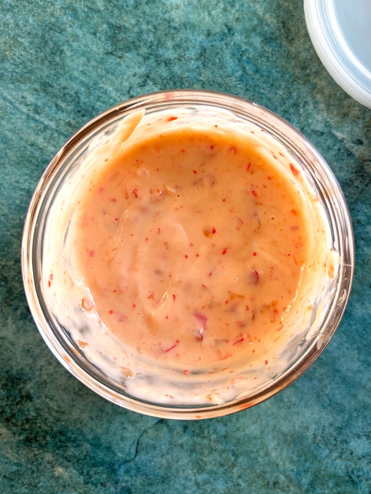A bowl of tangy bang-bang sauce.