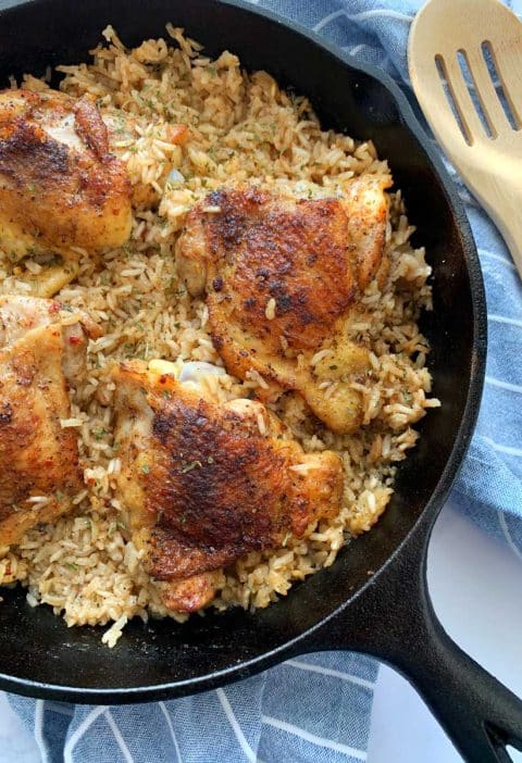 One-Skillet Chicken Thighs & Rice